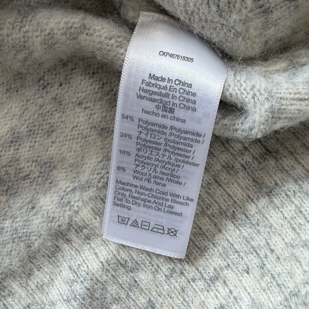 Madewell Vinson Shawl-Collar Pullover Sweater in Heather Gray Wool Blend Medium - Picture 6 of 8